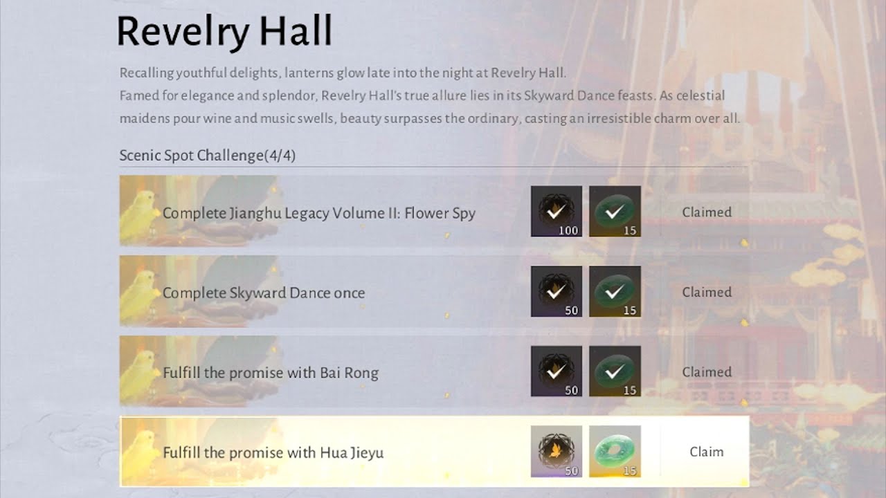 Fulfill the promise with Hua Jieyu - Reverly Hall Quest Where Winds Meet