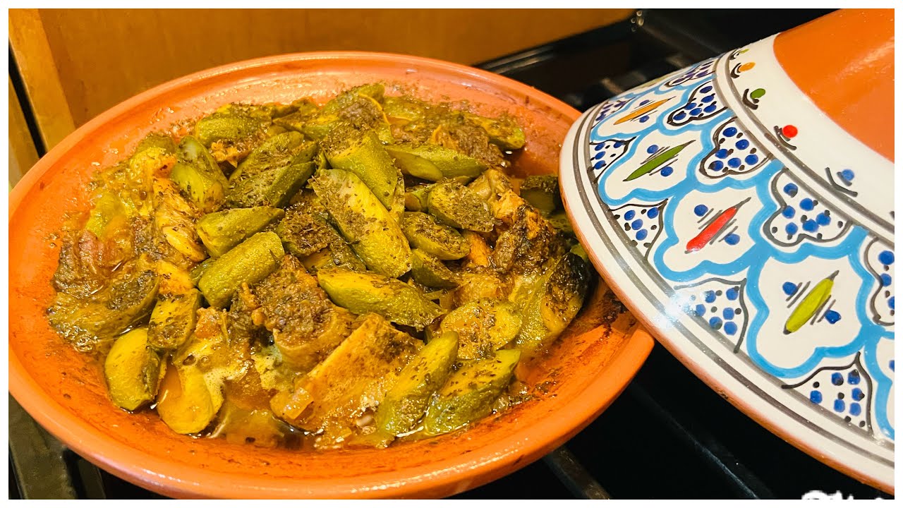 طاجين اللحم بالكرعة الخضراء و الزعتر
