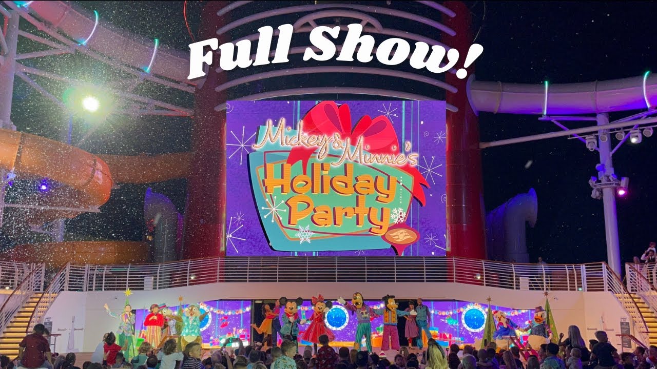 Mickey & Minnie's Holiday Party | Deck Party & Snoap | Disney Wish | Very Merrytime Disney Cruise