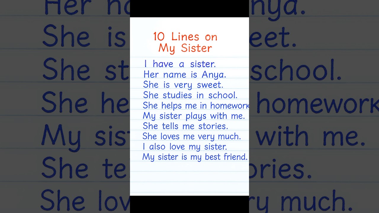 10 Lines on My Sister | Short Essay for Kids