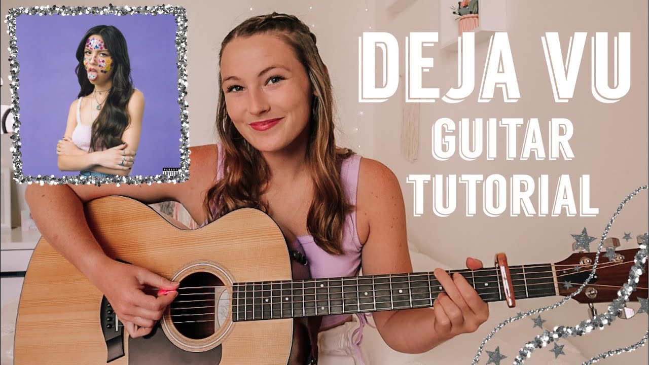 Olivia Rodrigo Deja Vu Guitar Tutorial // Beginner Guitar Tutorial // Nena Shelby