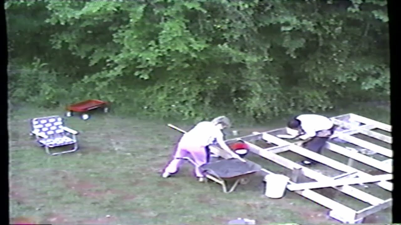 1990 JOSH AND LEA HELP BUILD THE SHED