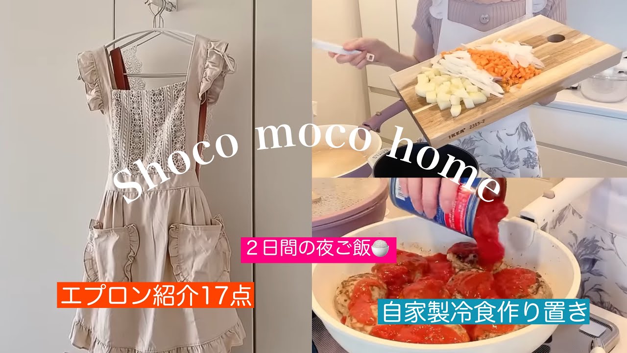 [料理好き主婦のエプロン紹介17点]＆[自家製冷食お弁当の作り置き・2日間の夜ご飯🍚]