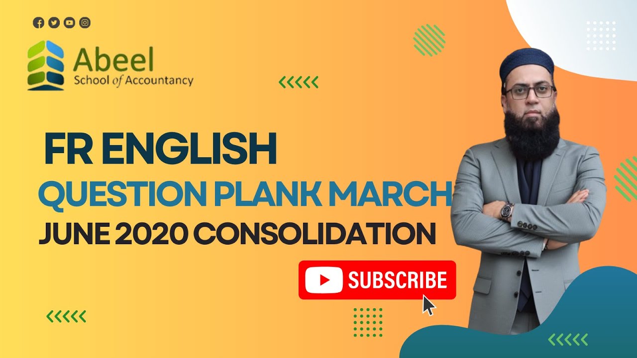 ACCA Financial Reporting (FR) | QUES- PLANK MARCH JUNE 20 CONSOLIDATION