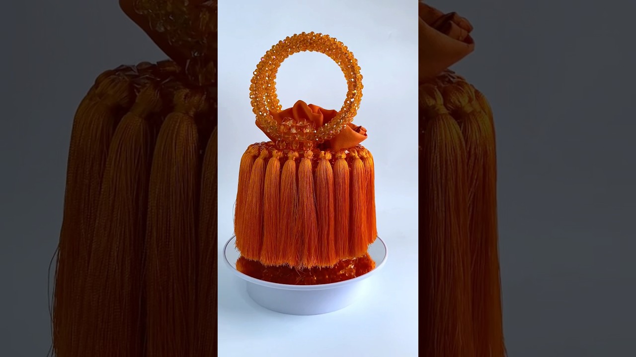 The trendy bead bag in Orange Colour 🧡 #beadbag #handmade #handmadebag