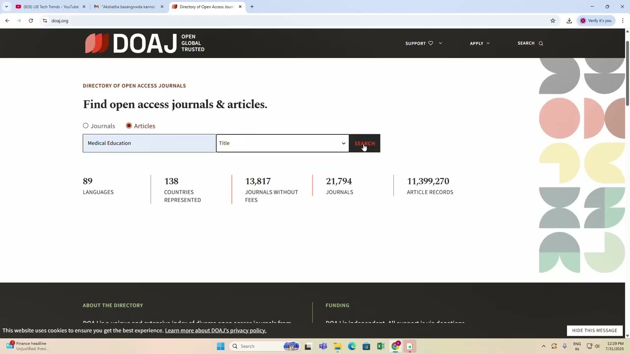 How to use the DOAJ Database 