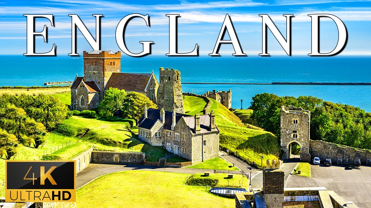 FLYING OVER ENGLAND (4K UHD) - Calming Music With Stunning Natural Landscape Videos (Ultra HD)