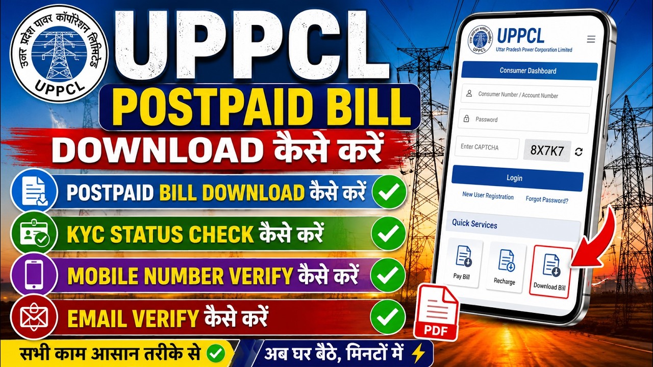 How to download UPPCL bill | How to do UPPCL KYC | How to update UPPCL mobile number