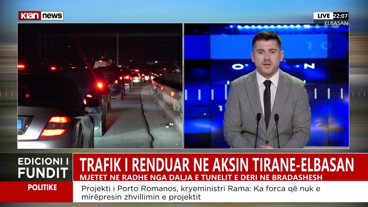 Trafik i rënduar në aksin Tiranë-Elbasan