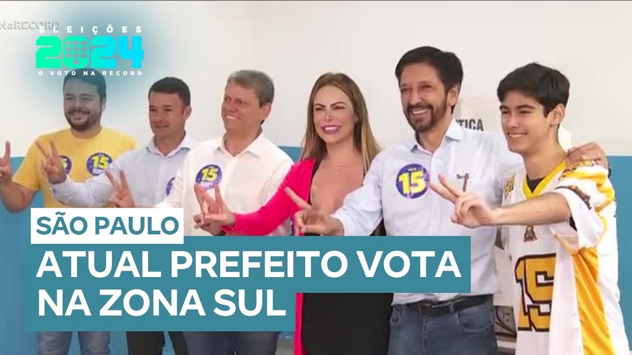 Atual prefeito de São Paulo, Ricardo Nunes vota em escola na zona sul da cidade