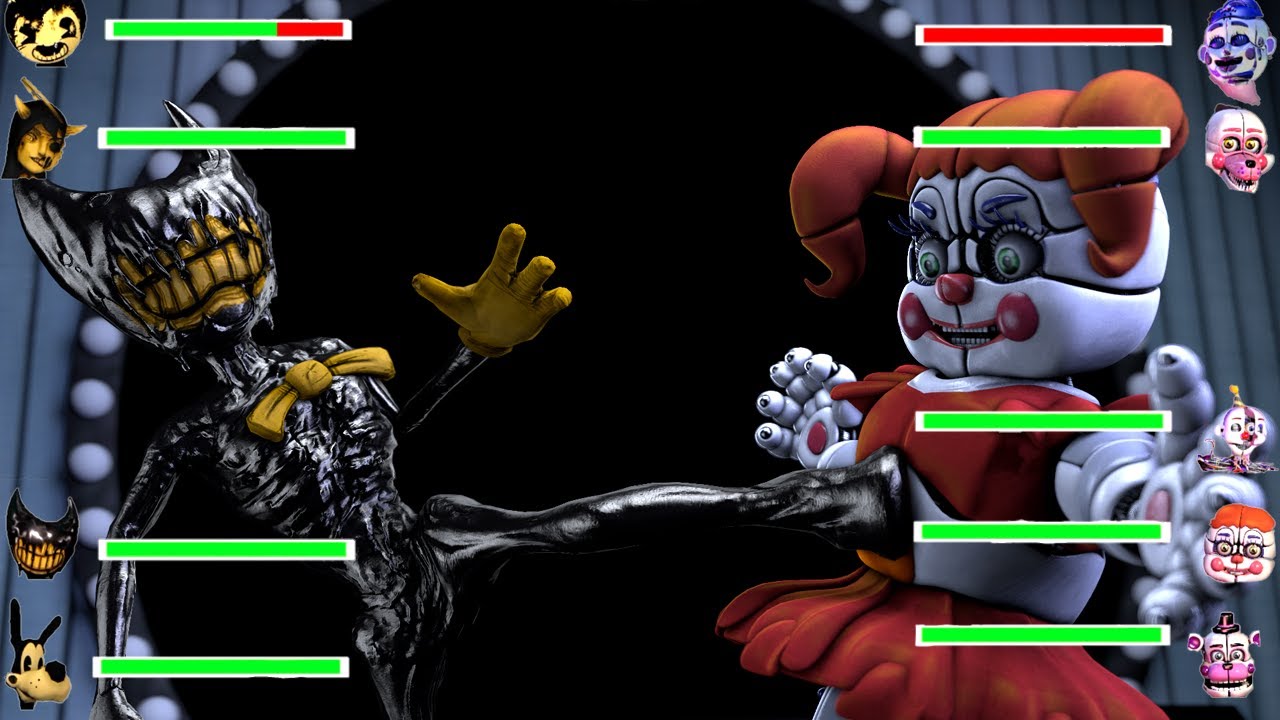Bendy And The Ink Machine vs Sister Location WITH Healthbars