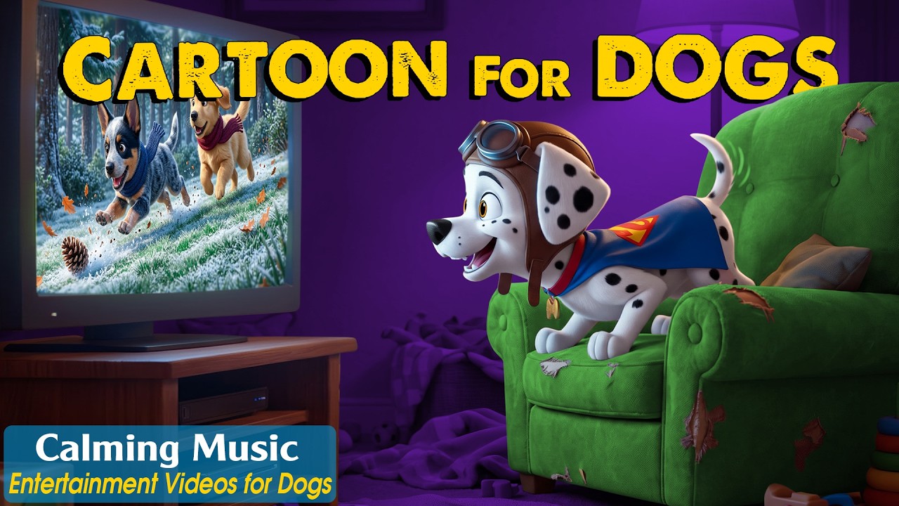 Dog Cartoon: Best Dog TV for Anxious Dogs Home Alone | Entertaining Videos for Dogs + Relaxing Music