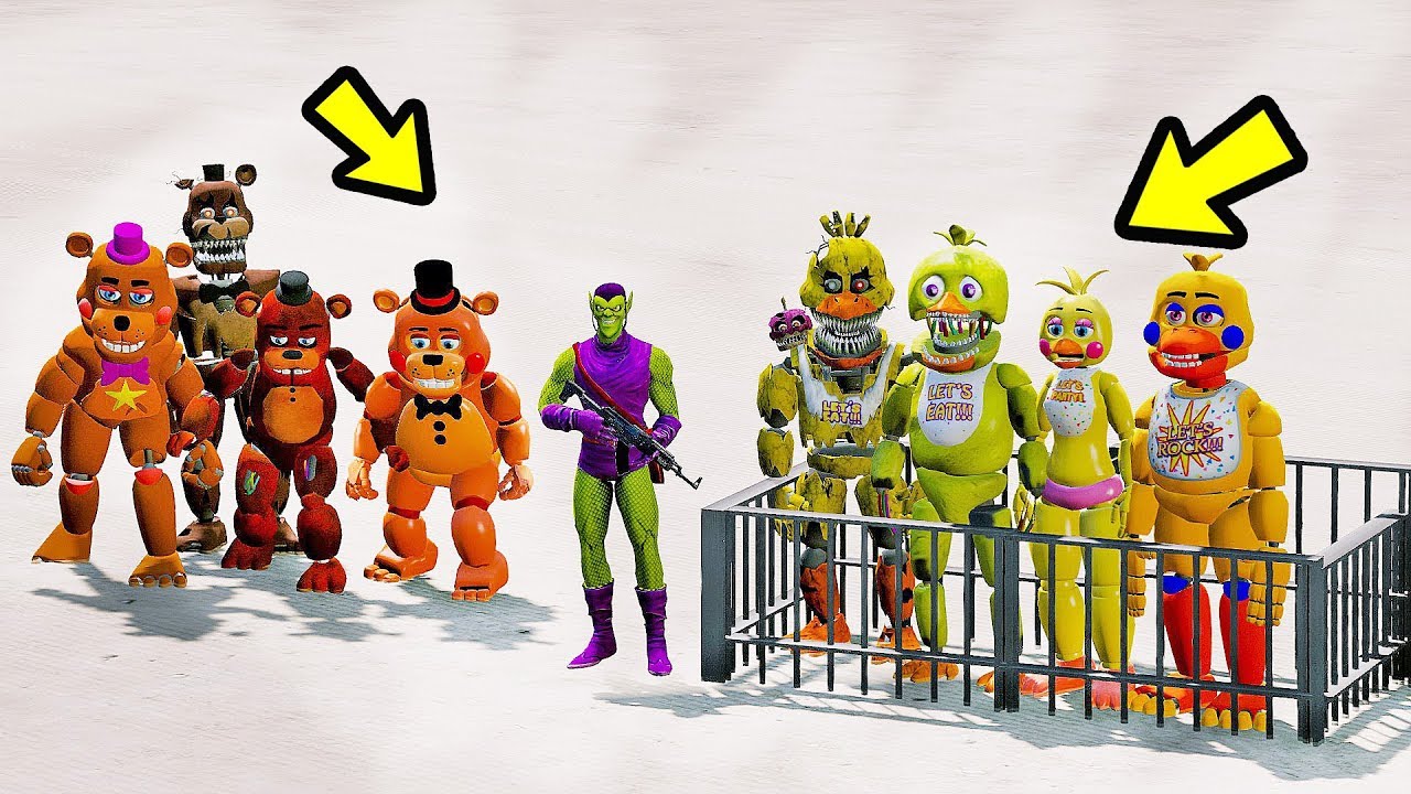 ANIMATRONICS PODEM SALVAR TODAS AS CHICAS DO DUENDE VERDE? | GTA V Five Nights at Freddy's