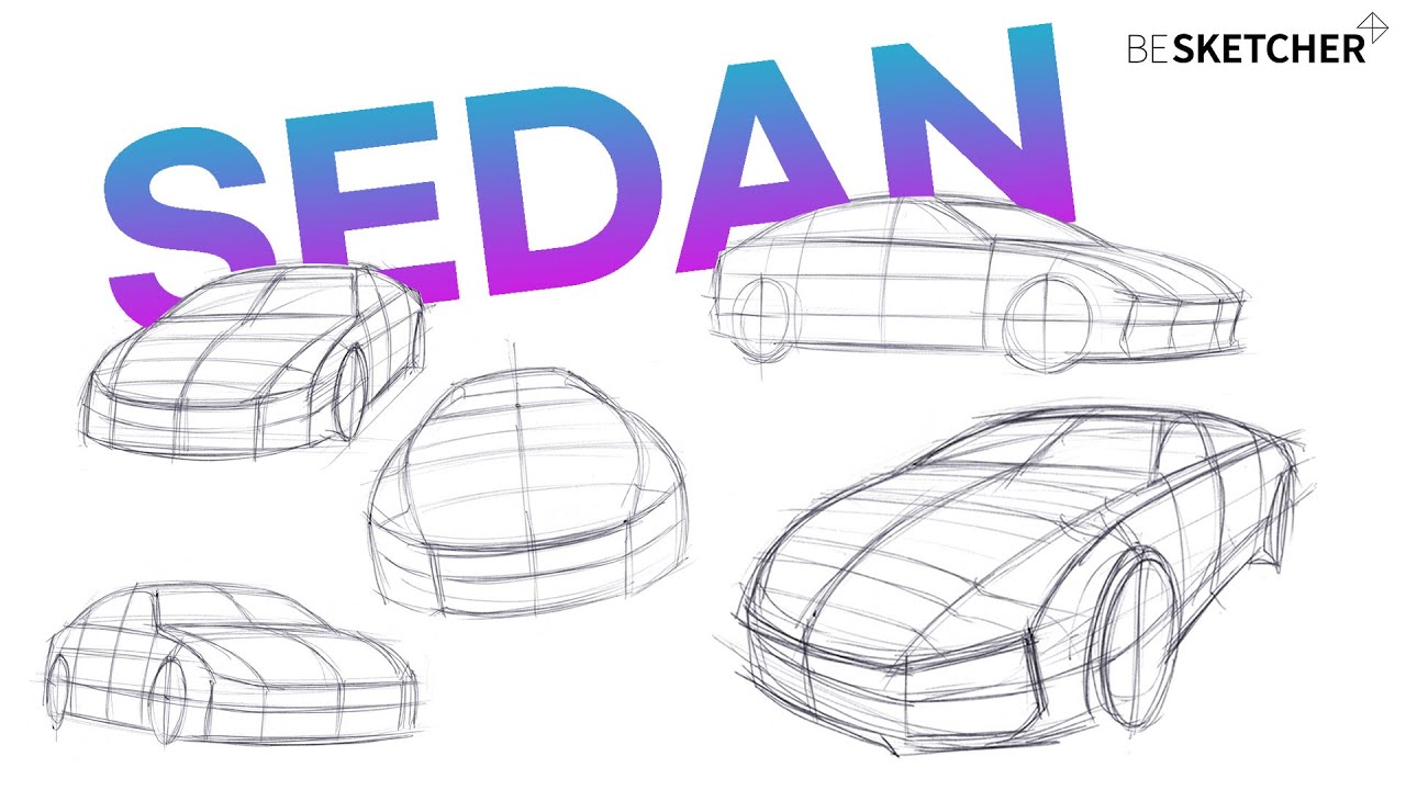 car design sketch - sedan proportion 자동차 디자인 스케치