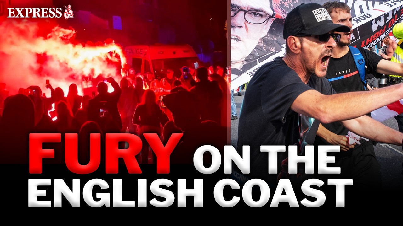 FURIOUS protests erupt after HUNDREDS of migrants flood south coast