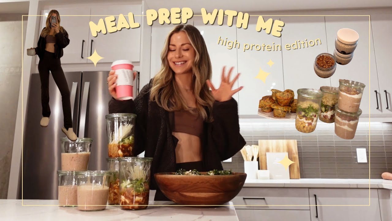 MEAL PREP WITH ME | simple + high protein recipes to feel good & reach your goals!