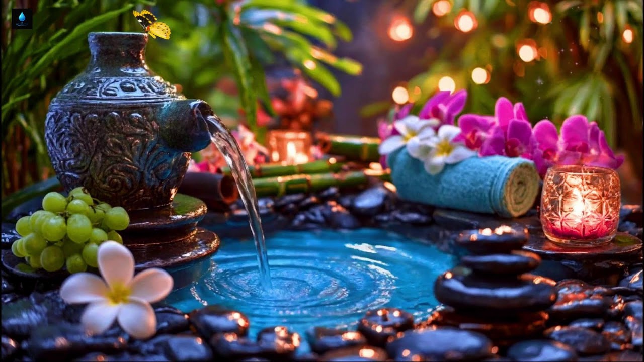 Relaxing Music + Bamboo Water Sounds 🌿 Deep Sleeping Music, Stress Relief, Calm the Mind, Spa BGM