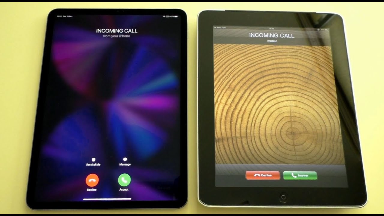 Apple iPad Pro 11 (2021) vs iPad 1 (2010) Incoming Calls