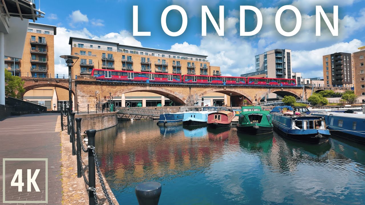 London Walk Along Regent’s Canal from Limehouse to Hackney 4K