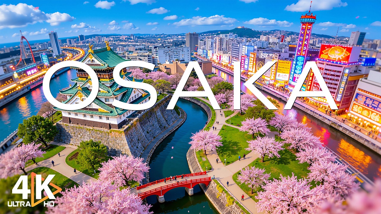 Весна в Японии [Осака] 4K 🌷 Откройте для себя цветущую сакуру и виды исторических замков