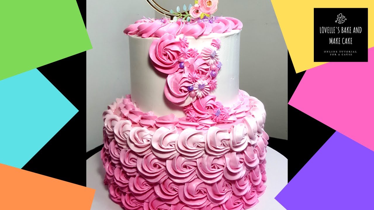 Amazing 2 tier Debut Cake |Step by step cake tutorial for Newbies #52
