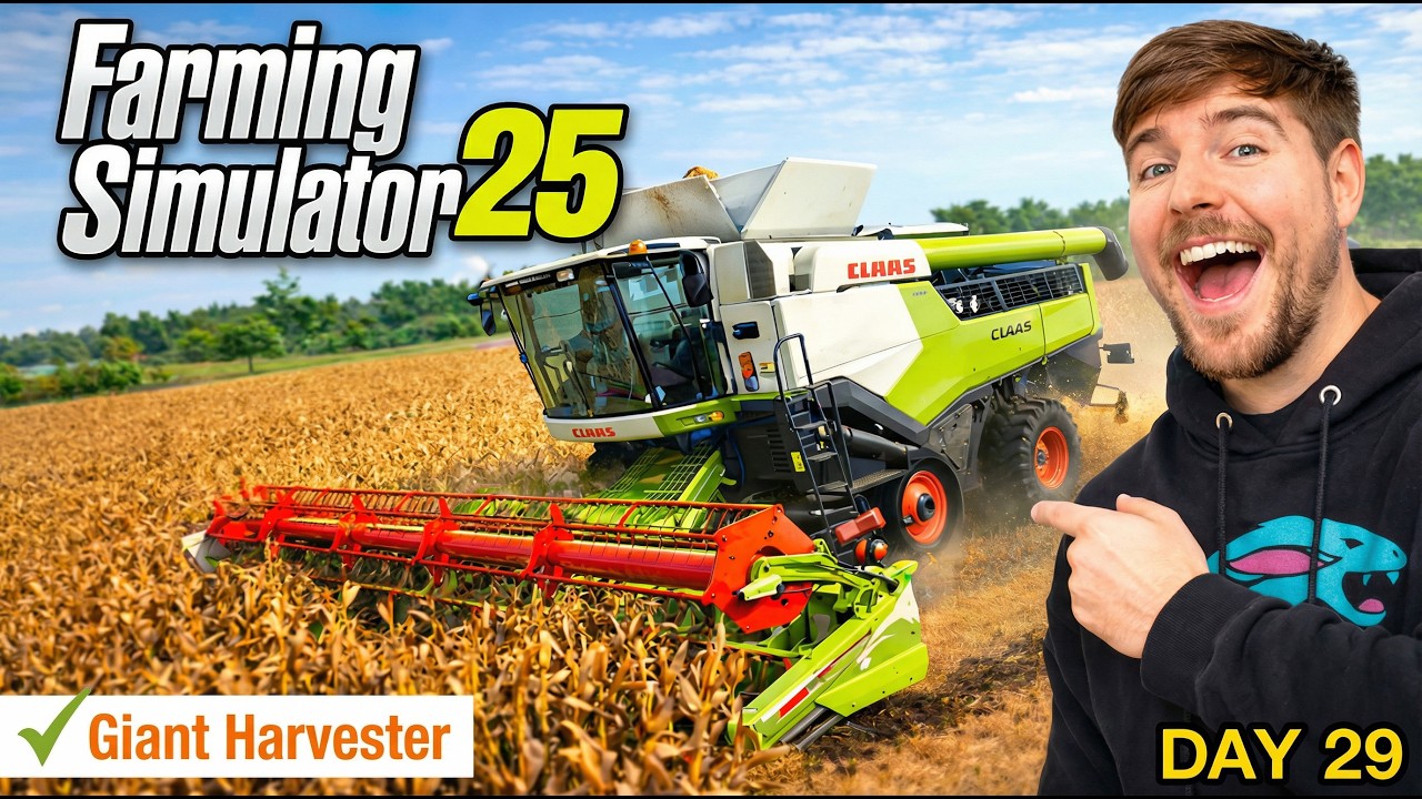 MrBeast Finds The Most Giant Harvester on Earth! 😱🚜 | Farming Simulator 25