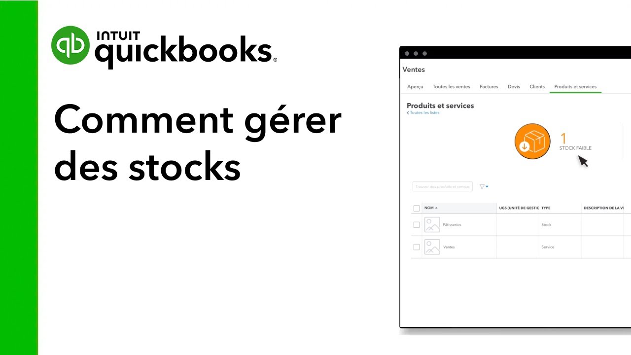 Comment gérer des stocks dans QuickBooks en ligne