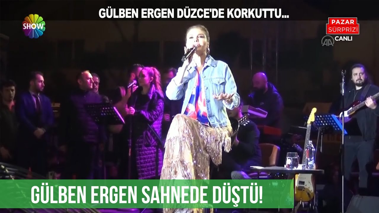 Gülben Ergen sahnede düştü, hastaneye kaldırıldı!