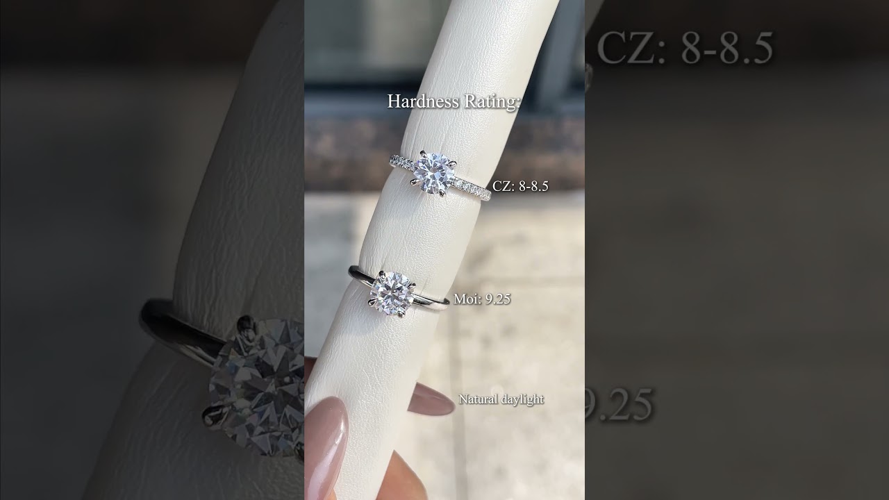 Moissanite vs Cubic Zirconia  #jewelry #diamondalternative #affordableluxury #silverring
