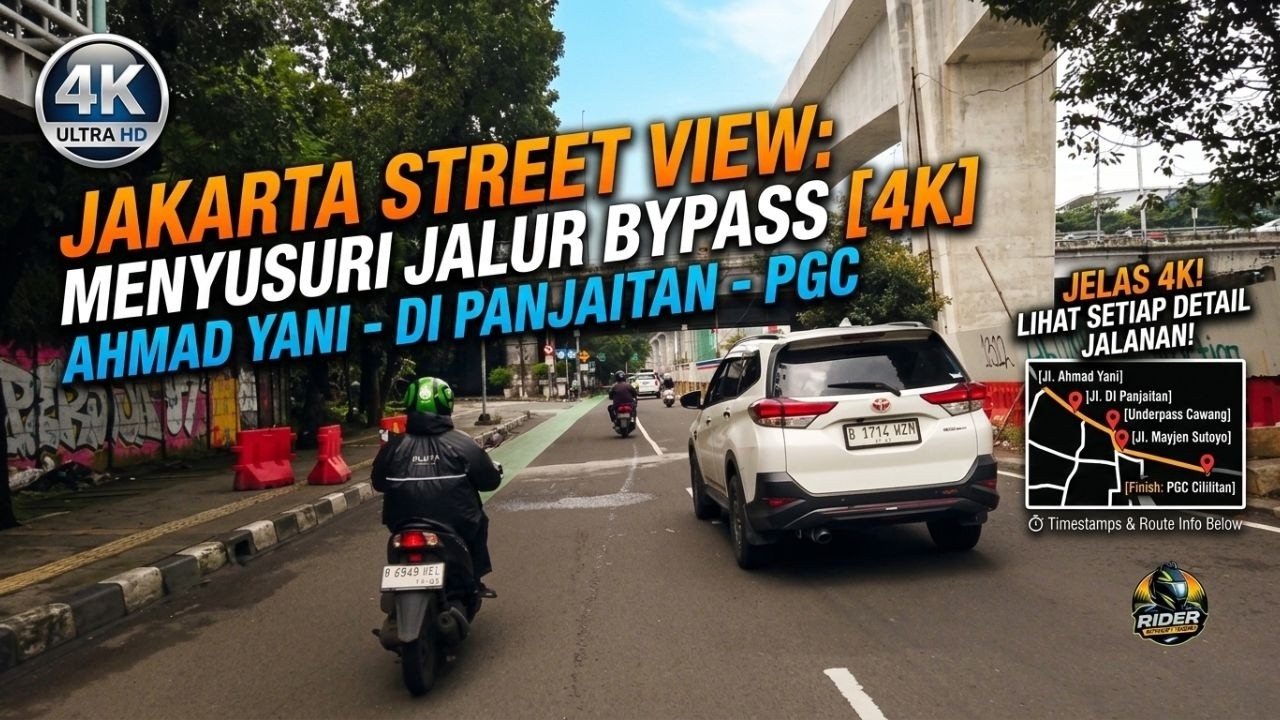 Jakarta Street View: Обзор маршрута Bypass Ahmad Yani – DI Panjaitan – PGC [4K]