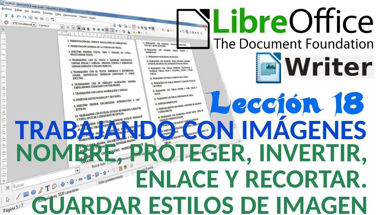 Tutorial LibreOffice Writer - 18/40 Trabajando con imágenes. Otras opciones y Guardar estilos.
