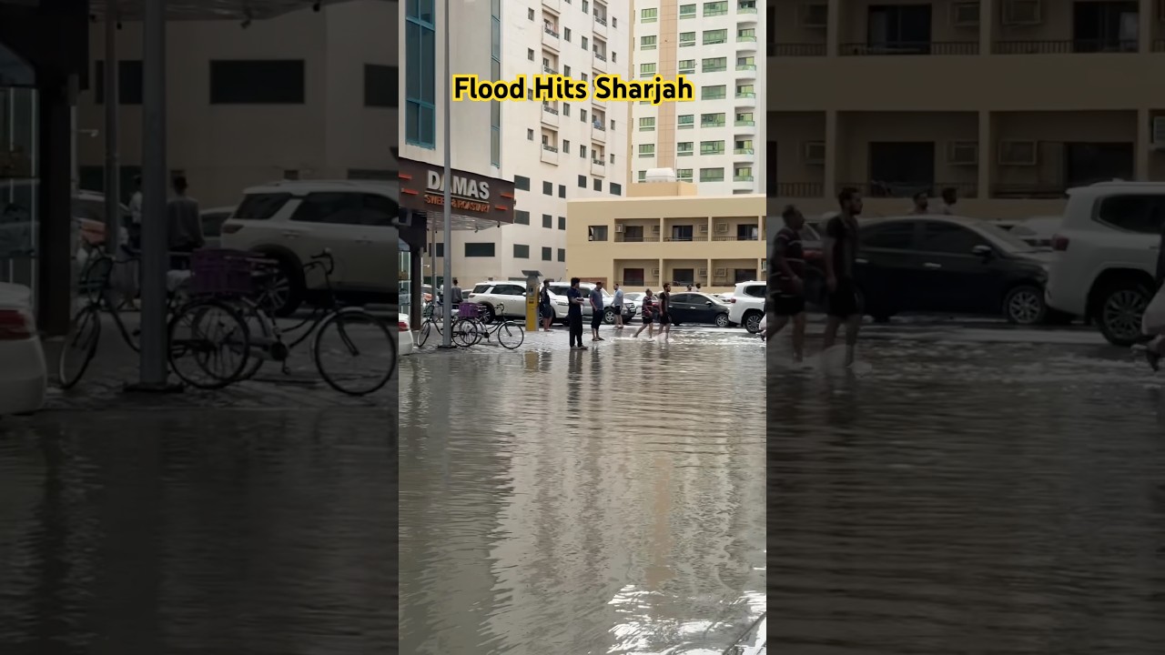Sharjah Flood Today 😱 Roads Turn Into Rivers | Heavy Rain UAE 2026#rain #flood #uae #viral