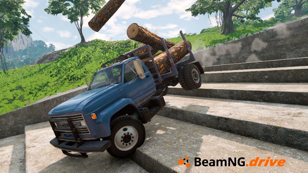Cars vs Deadly Staircase Descent Test | BeamNG Drive Challenge #1