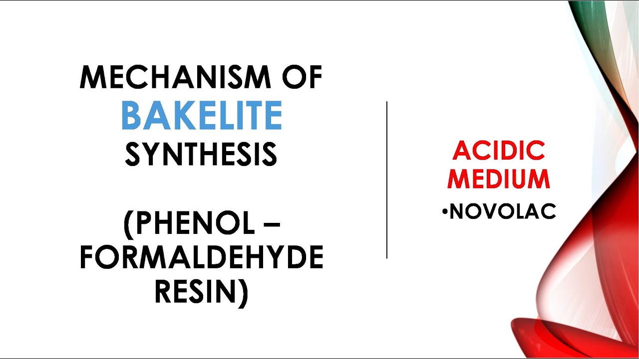 Mechanism of bakelite synthesis | Acidic medium | Novolac | crosslinked polymer | Thermosetting