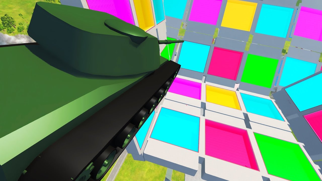BeamNG drive - Jumping In Colored Swimming Pools Car Jumps #2