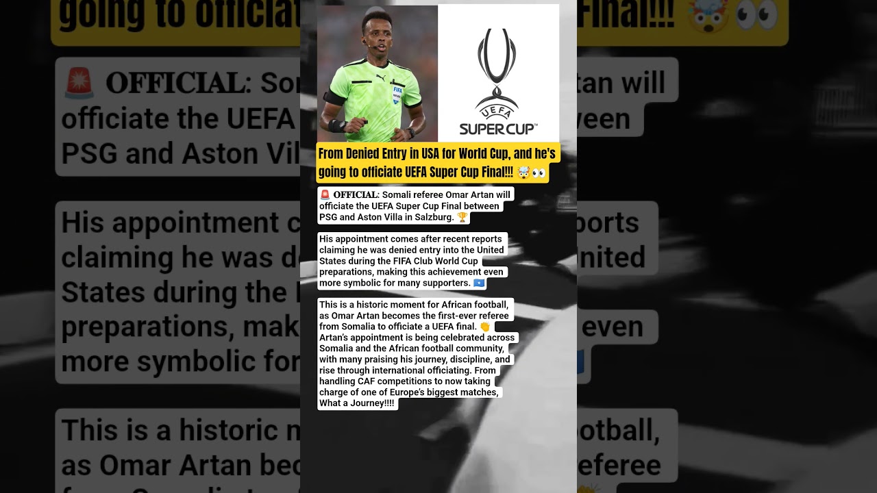 🚨Omar Artan Makes HISTORY After US Entry Controversy 🇸🇴 #shorts #worldcup #omarartan #uefa #football