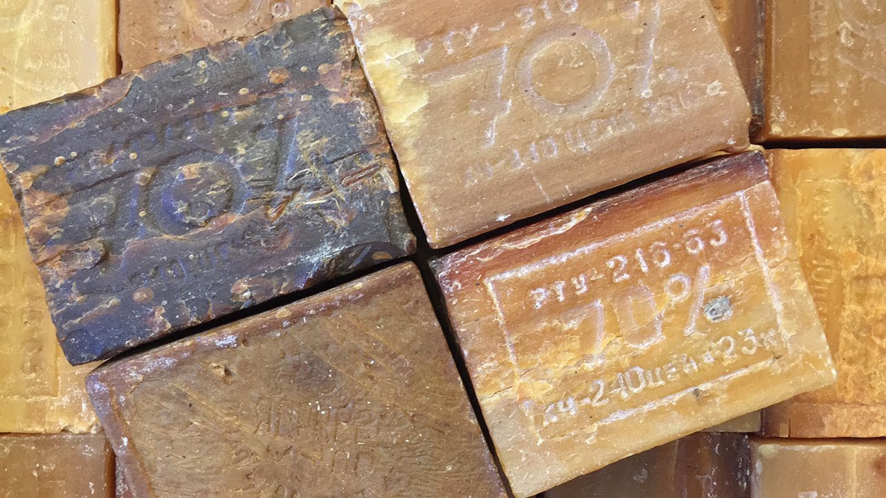 Очень старое и сухое советское мыло | Dry laundry soap from the USSR | ASMR Soap