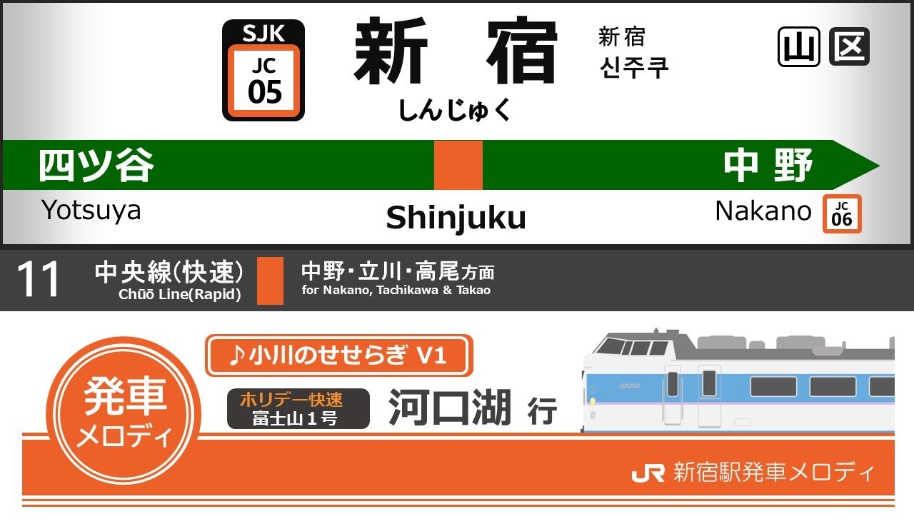 【全88種】JR新宿駅旧発車メロディ(～2024.10.23)