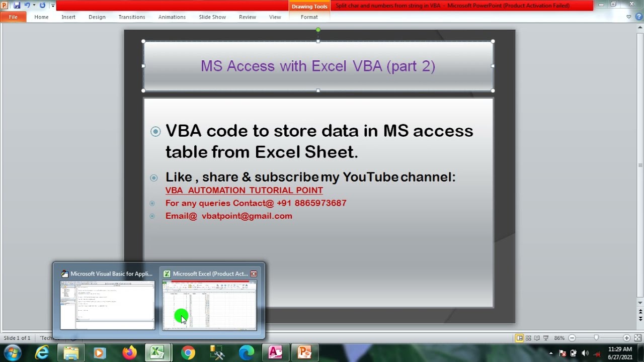 VBA code to store(upload) or import data from Excel to Ms Access using SQL query(Part 2)