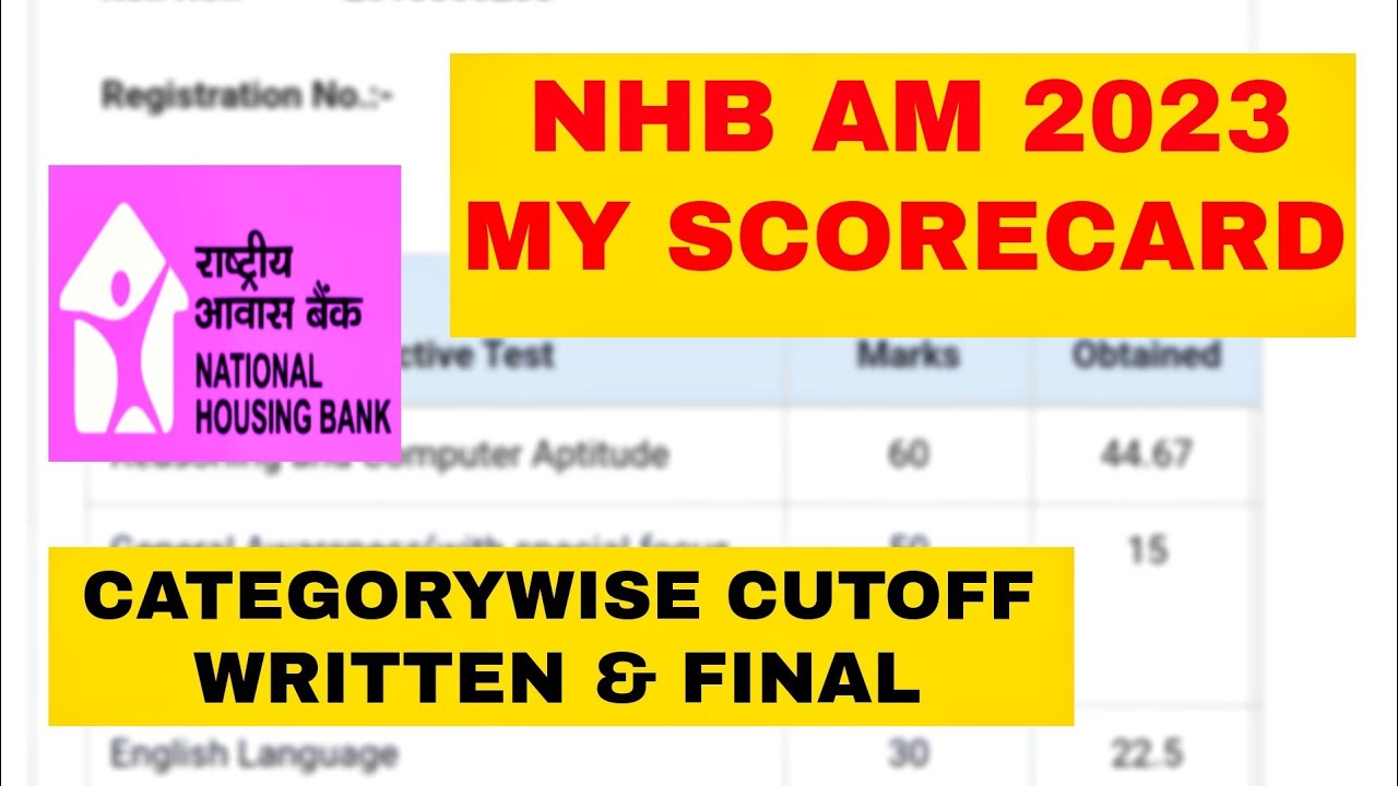 NHB Assistant Manager Scorecard 2023 || NHB Assistant Manager Result 2023 || NHB AM Cutoff 2023 ||