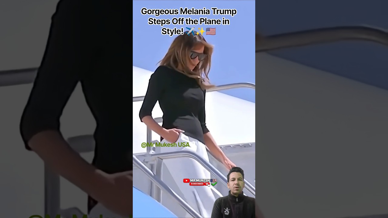 Gorgeous Melania Trump Steps Off the Plane in Style! ✈️✨🇺🇸#shorts