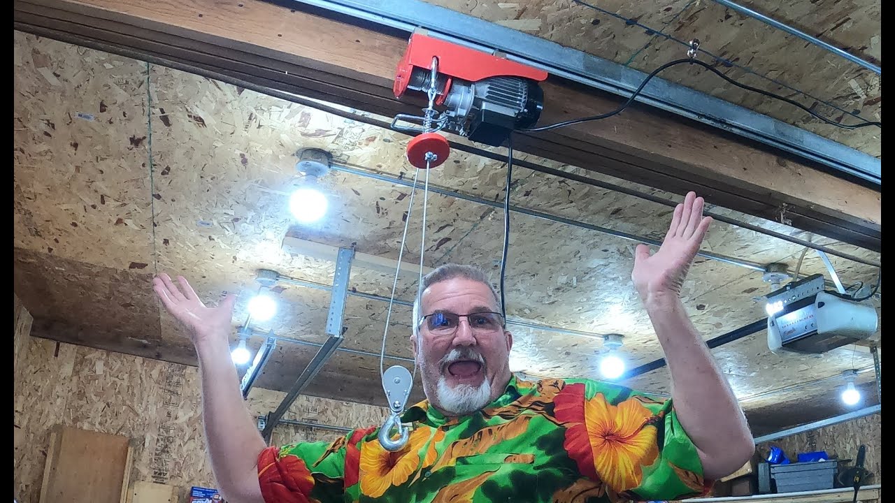 DIY Installing the 2nd electric hoist in the shop to help lift outboards  and other projects