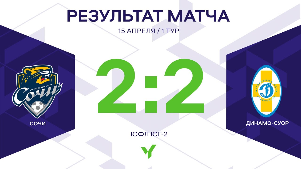 ЮФЛ Юг-2. «Сочи» – «Динамо-СУОР». 1 тур. Обзор