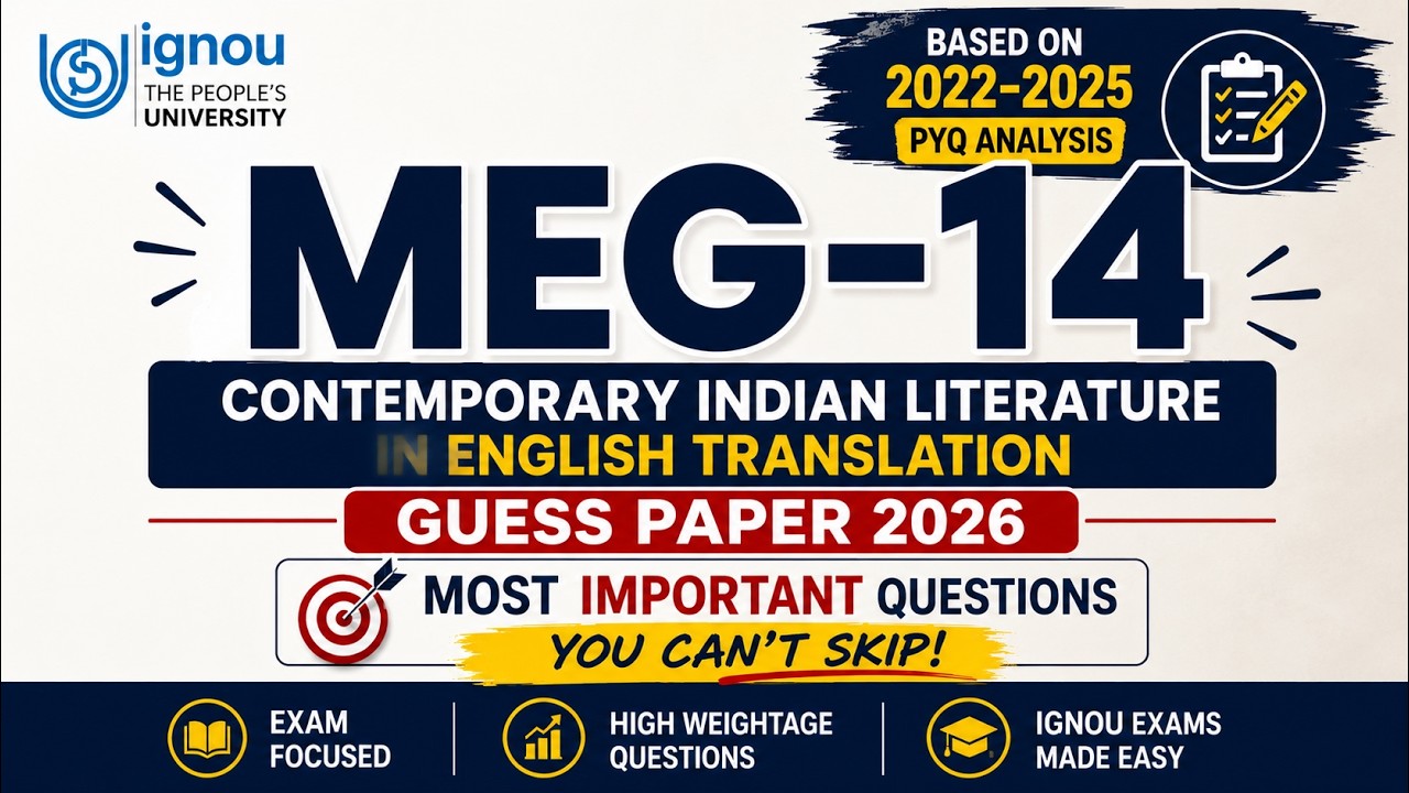 MEG-14 Expected Questions 2026 GUESS PAPER | PYQ Analysis | #ignou  MA English