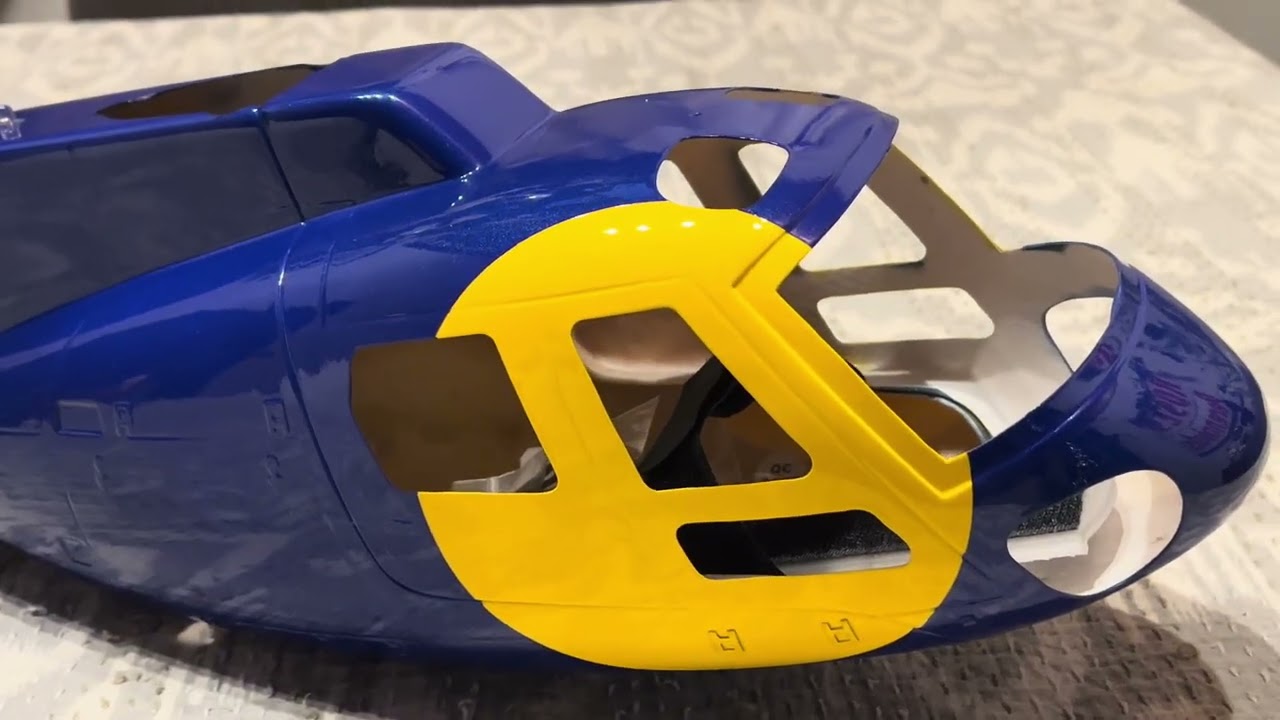 Unboxing FLISHRC 450 Size Airbus Eurocopter AS350 Red Bull RC Helicopter (no sound)