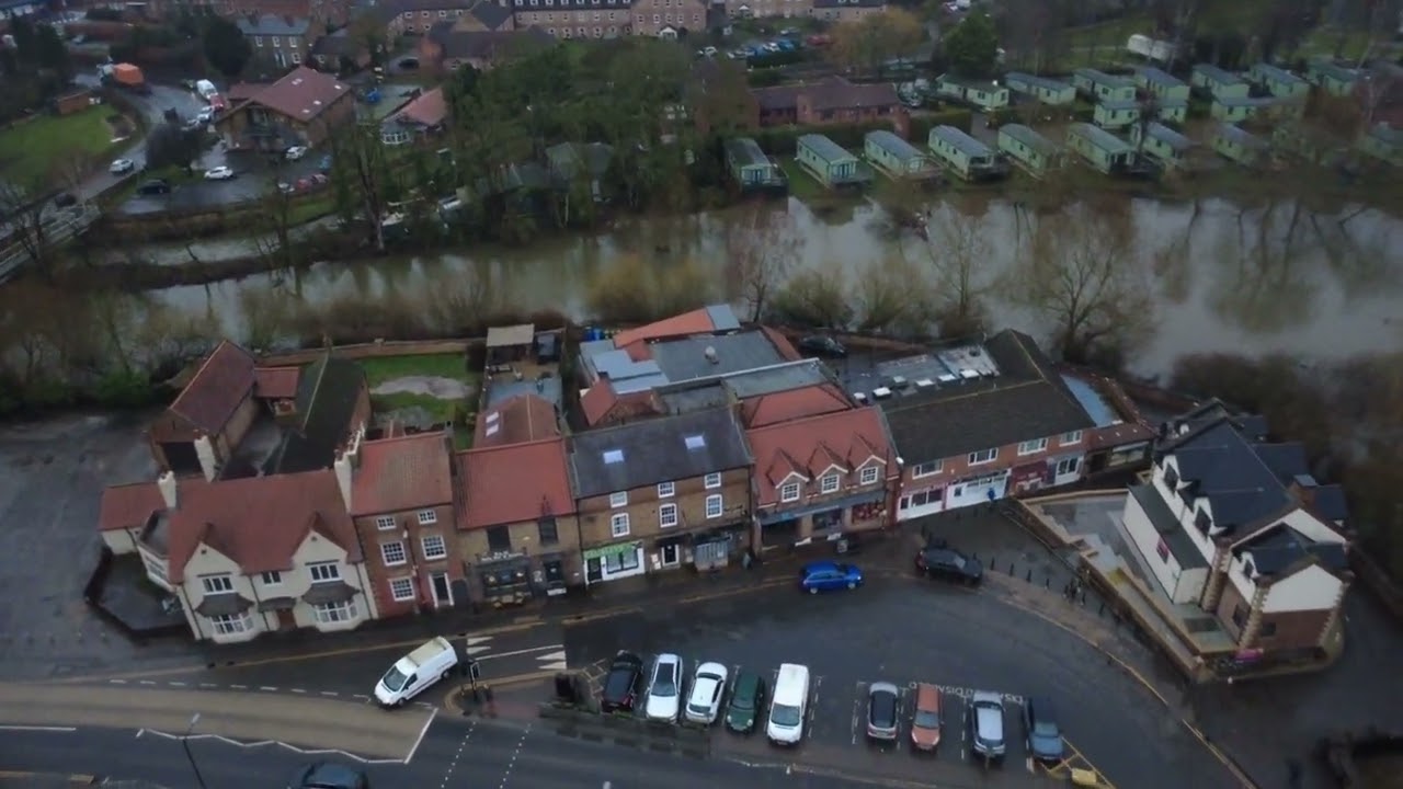 Stamford bridge yorkshire. Flooded river derwent.