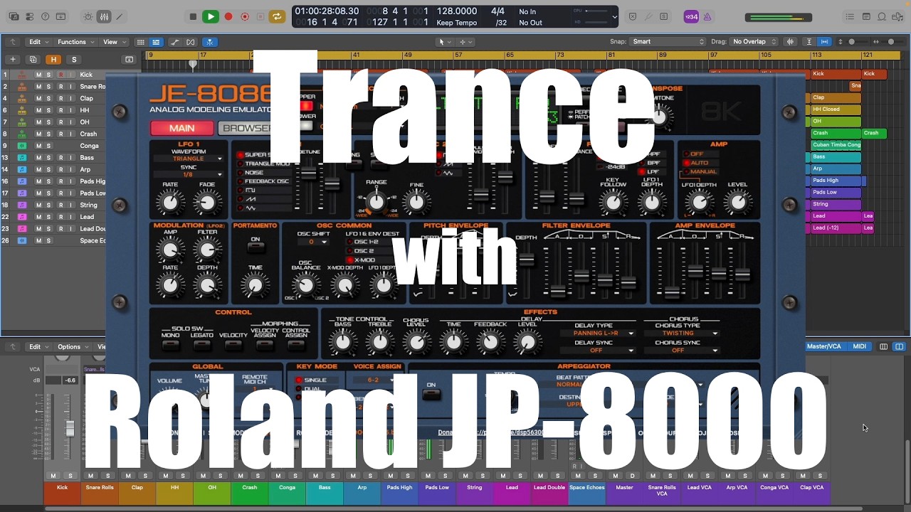 Trance with Roland JP-8000 in Logic Pro #synth #musicproducer #electronicmusic
