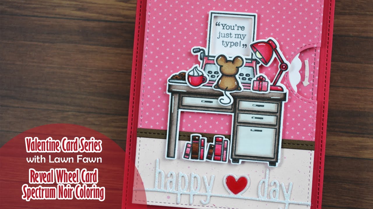 ❤️ VALENTINE CARD SERIES w/ Lawn Fawn || Typewriter Reveal Wheel Card