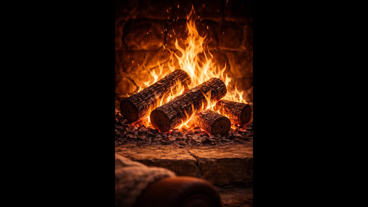 4K Intense Wood Fire Ambience 🔥 Real Burning Logs & Deep Crackling Sounds