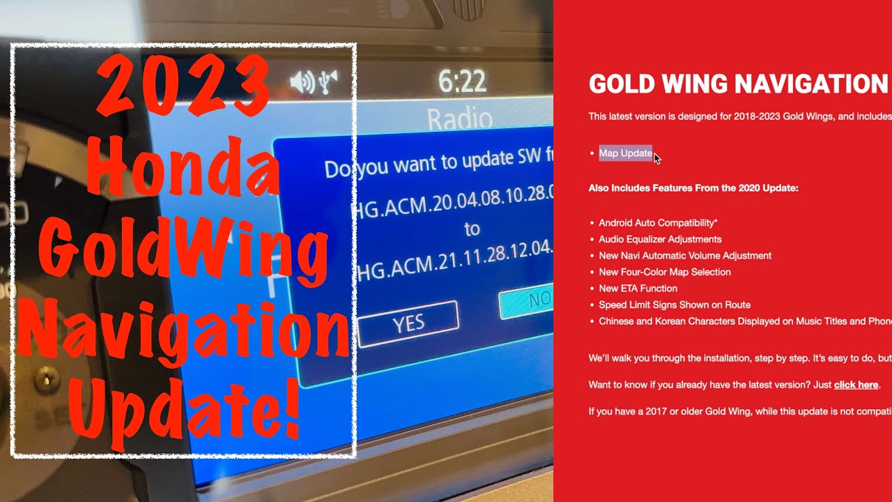 2023 HONDA GOLDWING NAVIGATION SOFTWARE UPDATE INSTALLATION